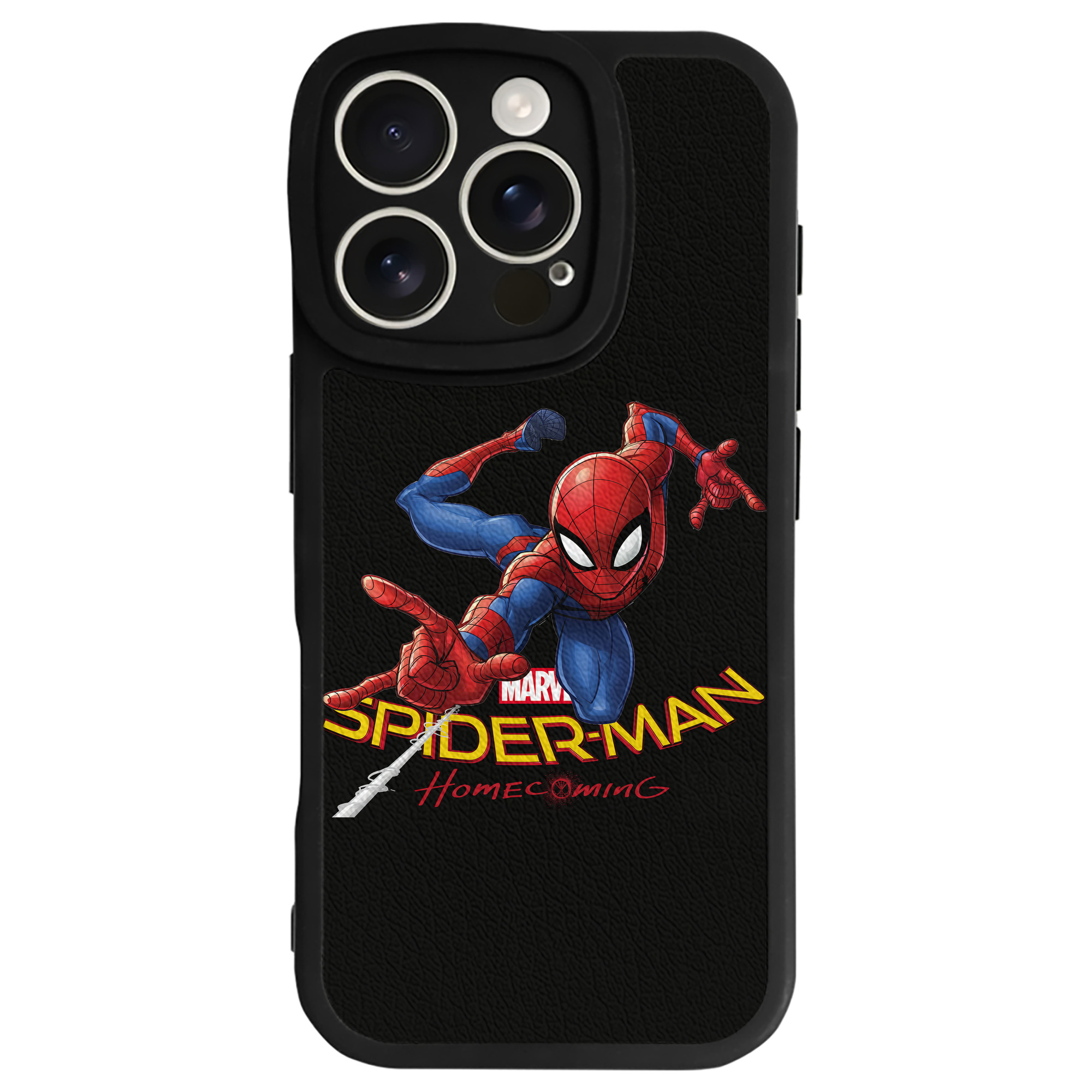 Spider Man スパイダーマン 【iPhone 16シリーズ対応】シリコンスマホケース（レザー調） 材質：シリコン